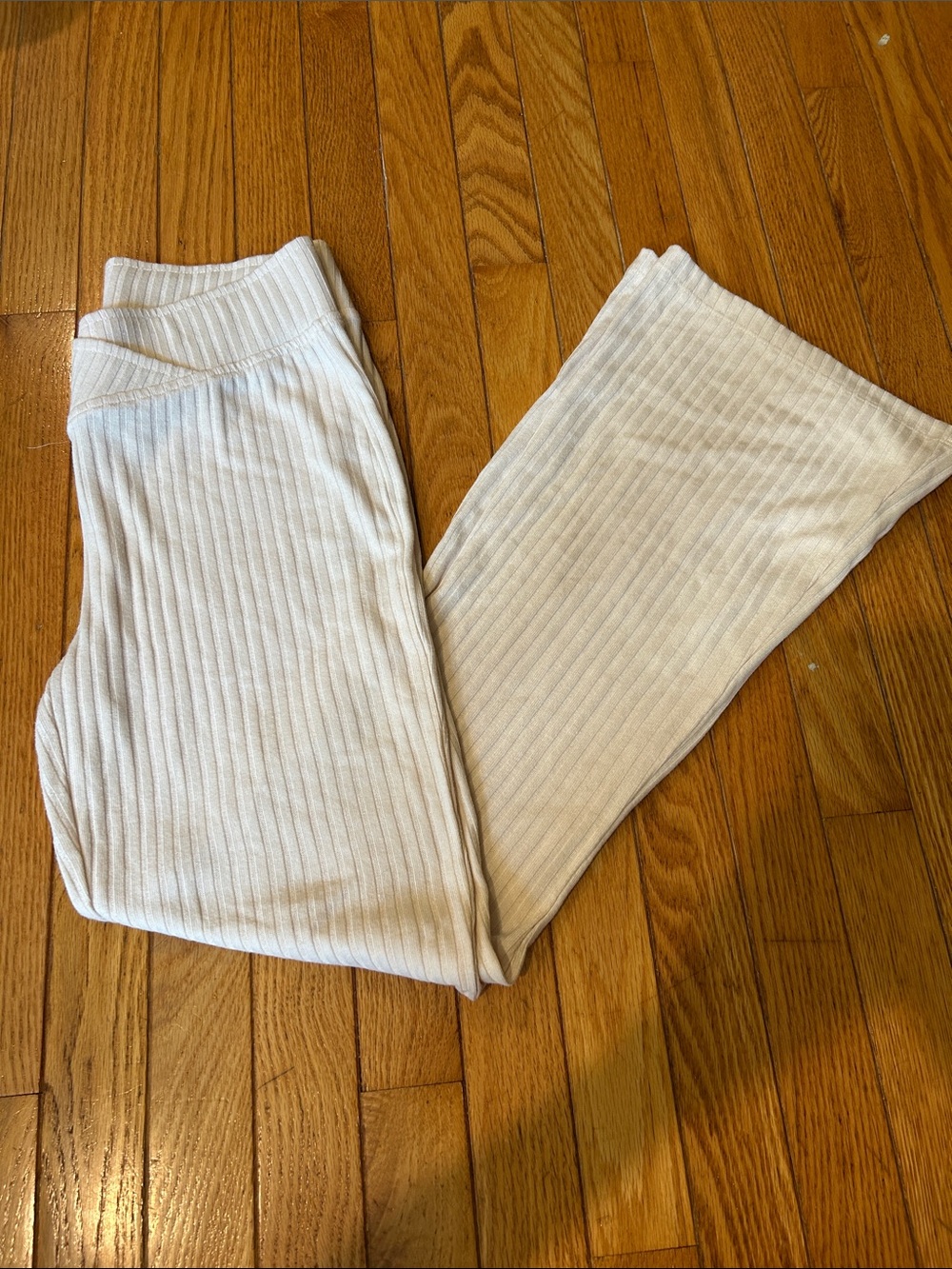 Lascana Ribbed Cream Lounge Pants